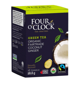 Canada Tea Coconut Ginger Green Tea Organic Fair Trade Four O'Clock