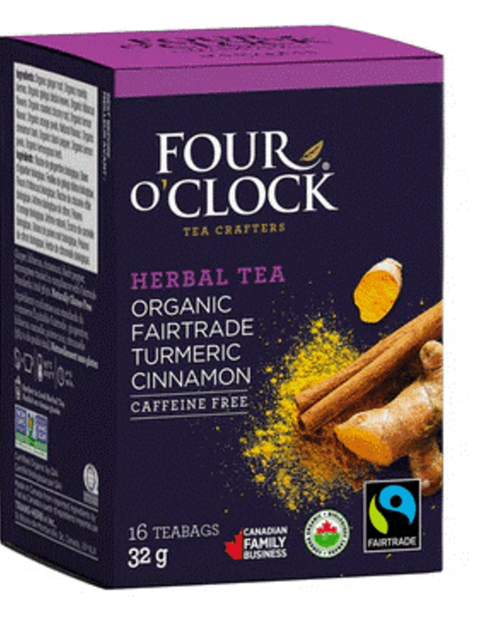 Canada Tea Turmeric Cinnamon Organic Fair Trade Four O'Clock
