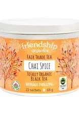 India Tea Chai Spice Black Sachets Tin Friendship Organics