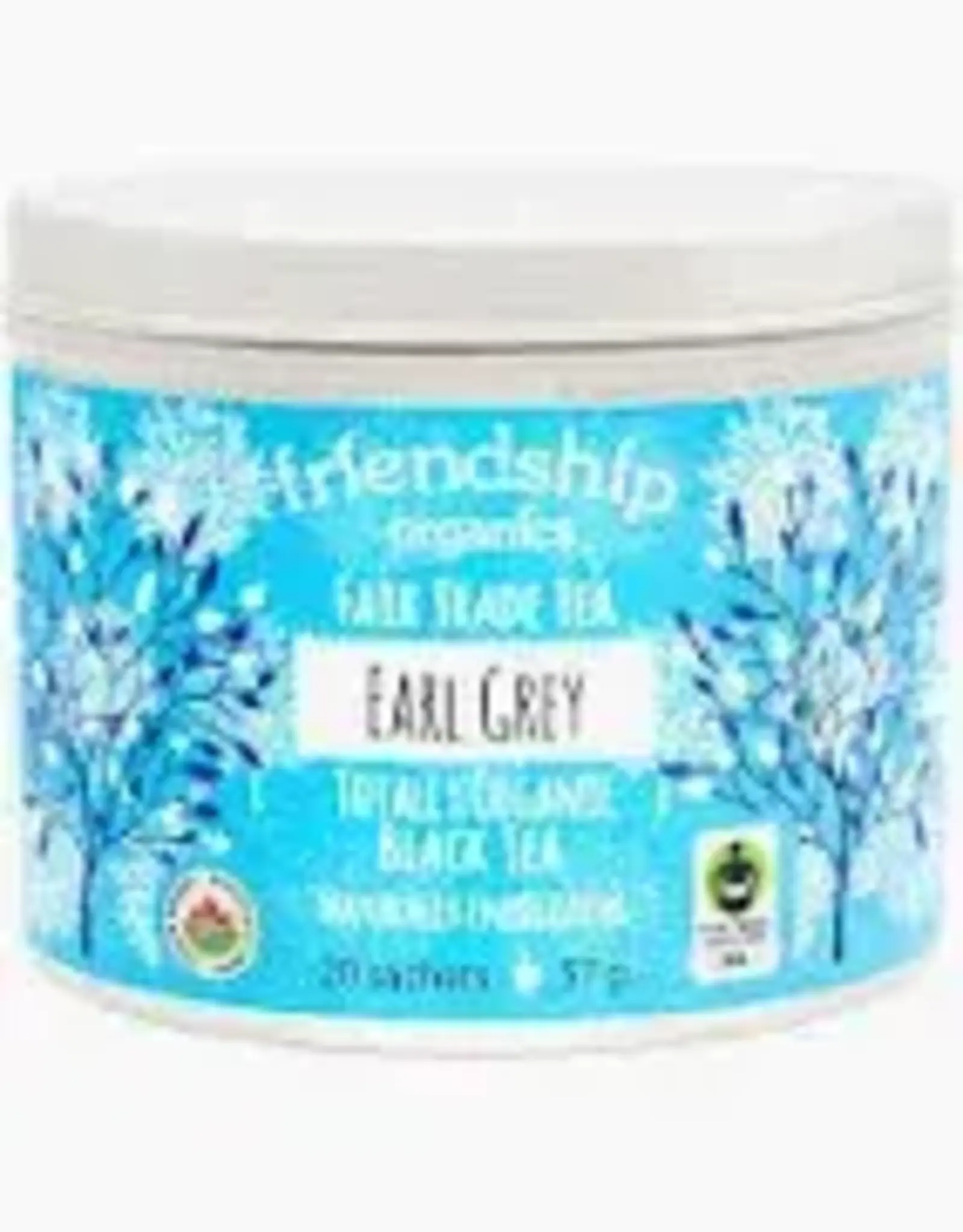 India Tea Earl Grey Black Sachets Tin Friendship Organics