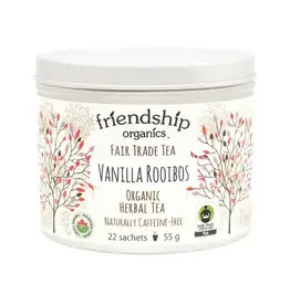 India Tea Vanilla Rooibos Sachets Tin Friendship Organics
