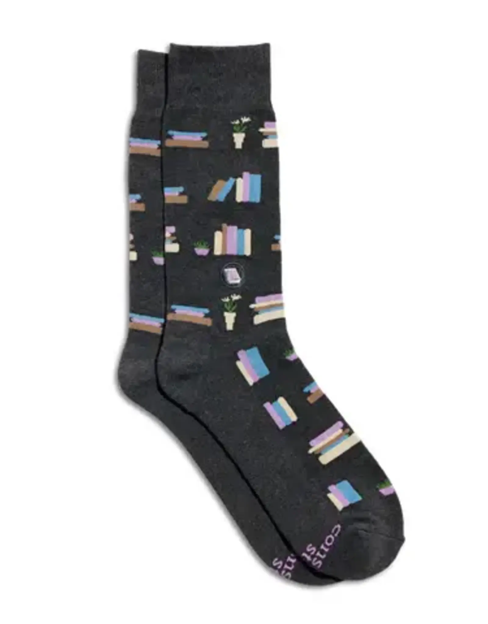 India Socks That Give Books Gray S - India