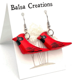 Nicaragua Earrings  Cardinal Balsa - Nicaragua