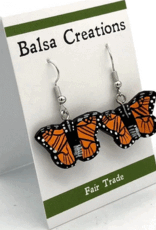 Nicaragua Earrings Monarch Butterfly Balsa - Nicaragua