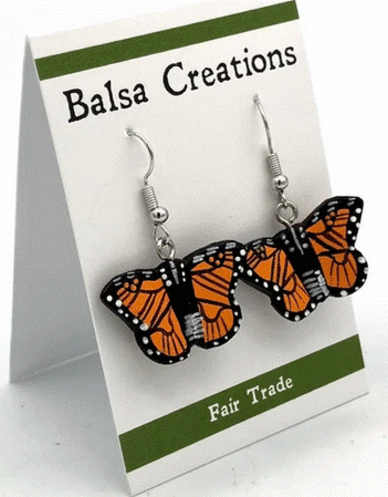 Nicaragua Earrings Monarch Butterfly Balsa - Nicaragua