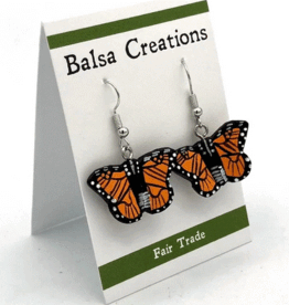 Nicaragua Earrings Monarch Butterfly Balsa - Nicaragua