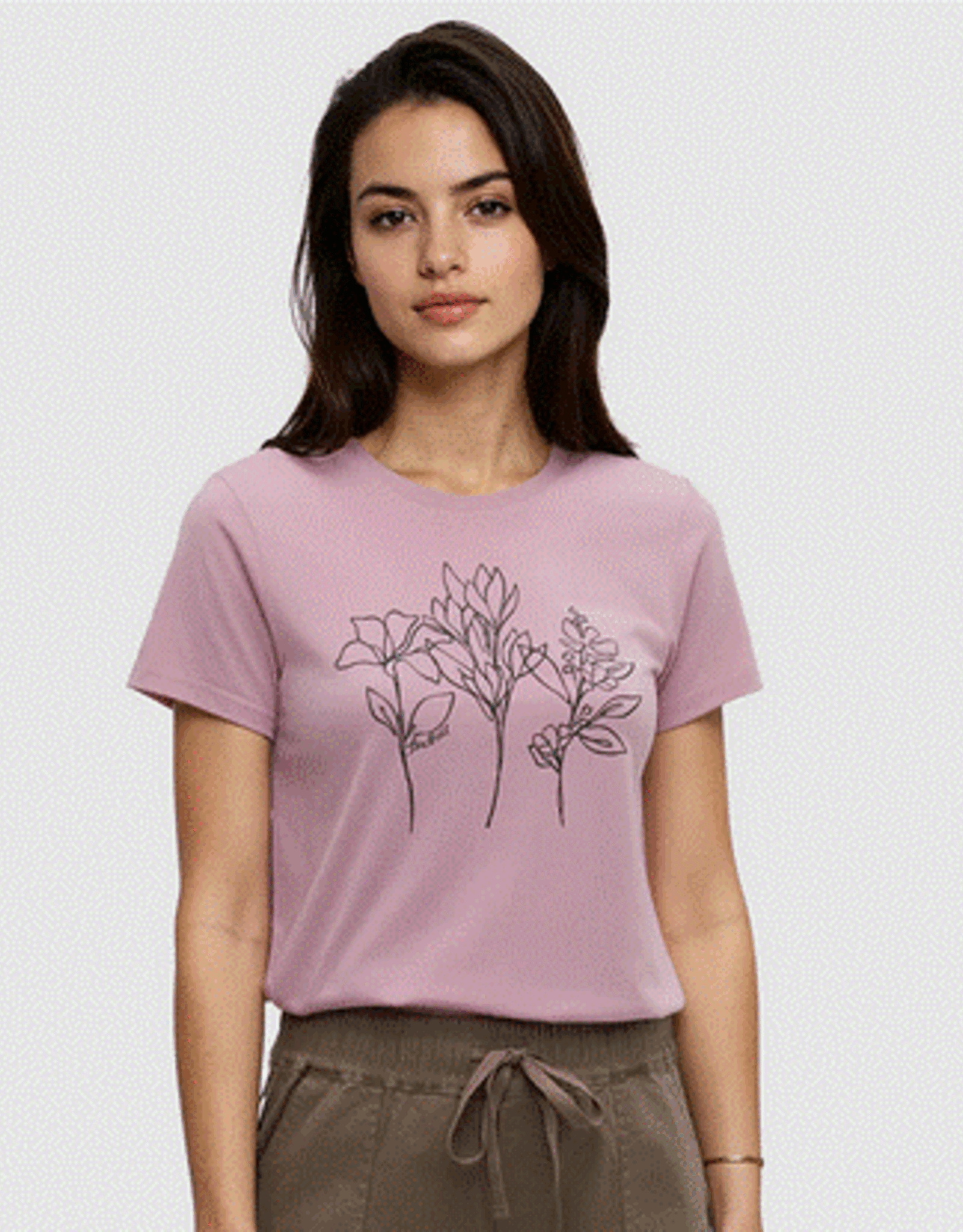 Canada T-Shirt W Summer Flora Pink Sand Meteorite Medium