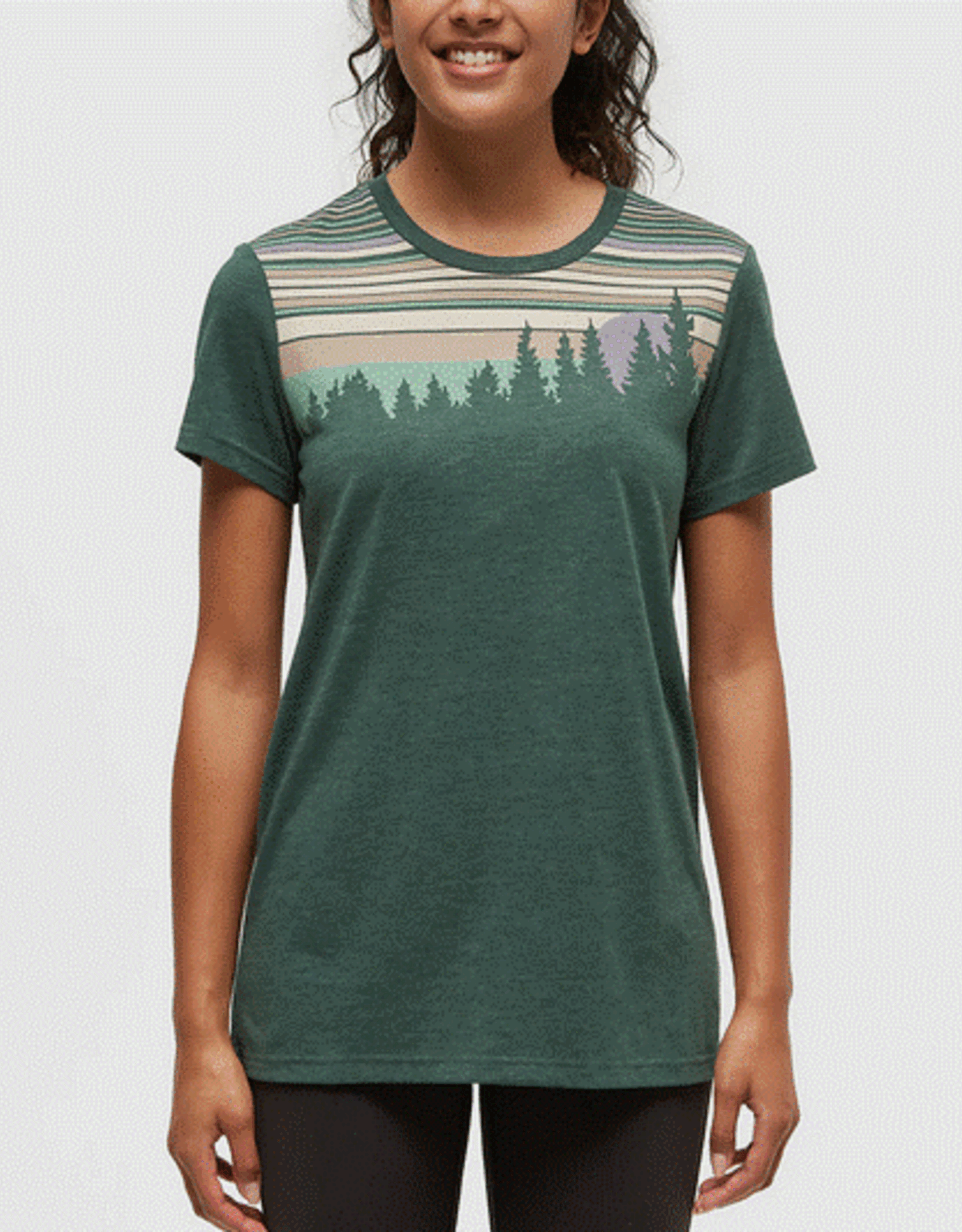 Canada T-Shirt W Retro Juniper Forest Pine Heather Jade Large