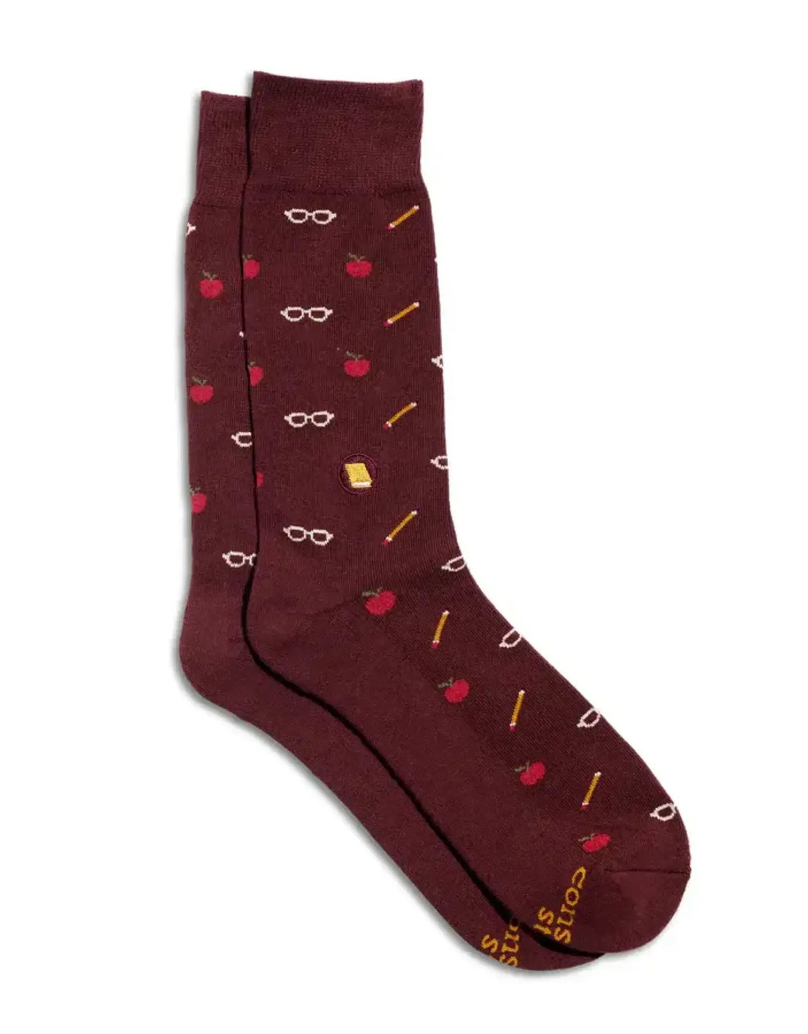 India Socks That Give Books Red S - India