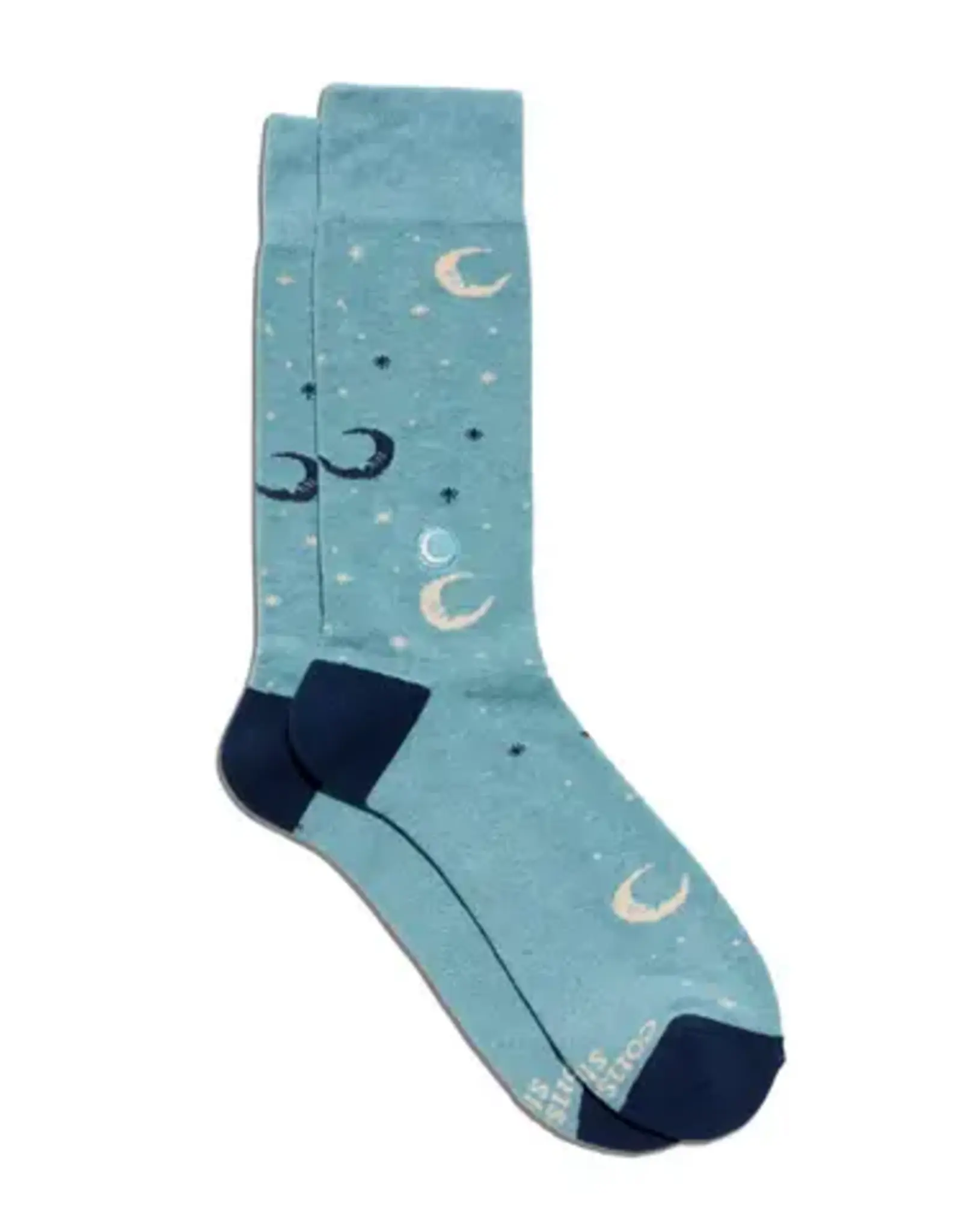 India Socks That Support Women's Equality Blue, Moons  S- India