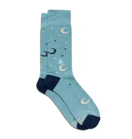 India Socks That Support Women's Equality Blue, Moons  S- India