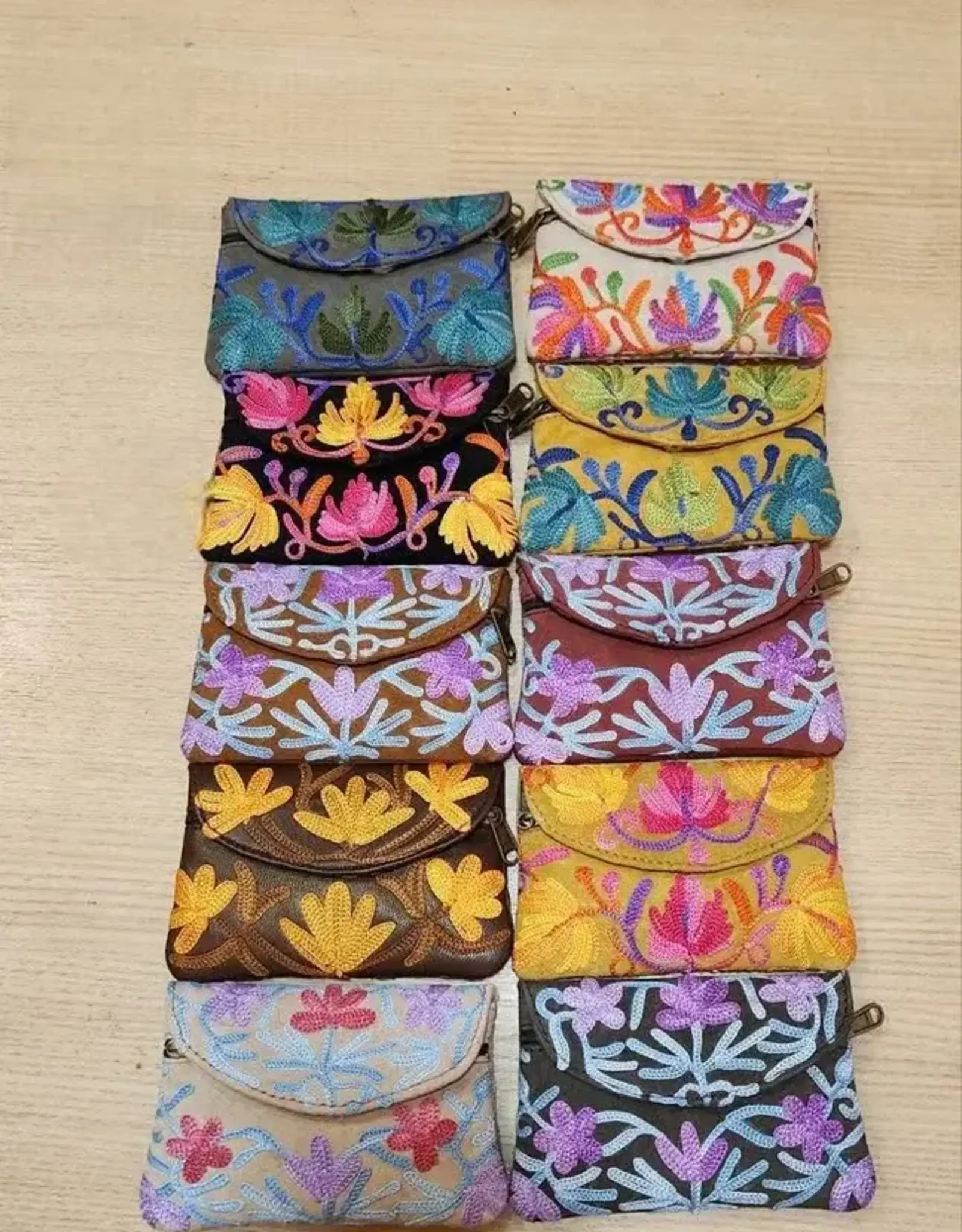 Kashmir Wallet Embroidered Coin Pouch Various Colours - Kashmir