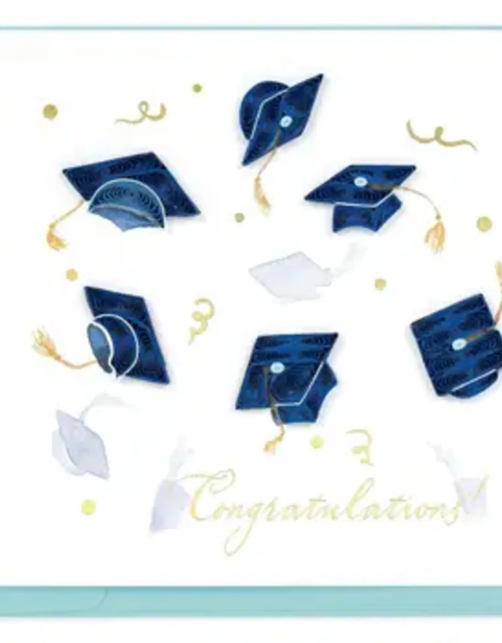 Vietnam Quilling Card Congrats Grad Caps  - Vietnam