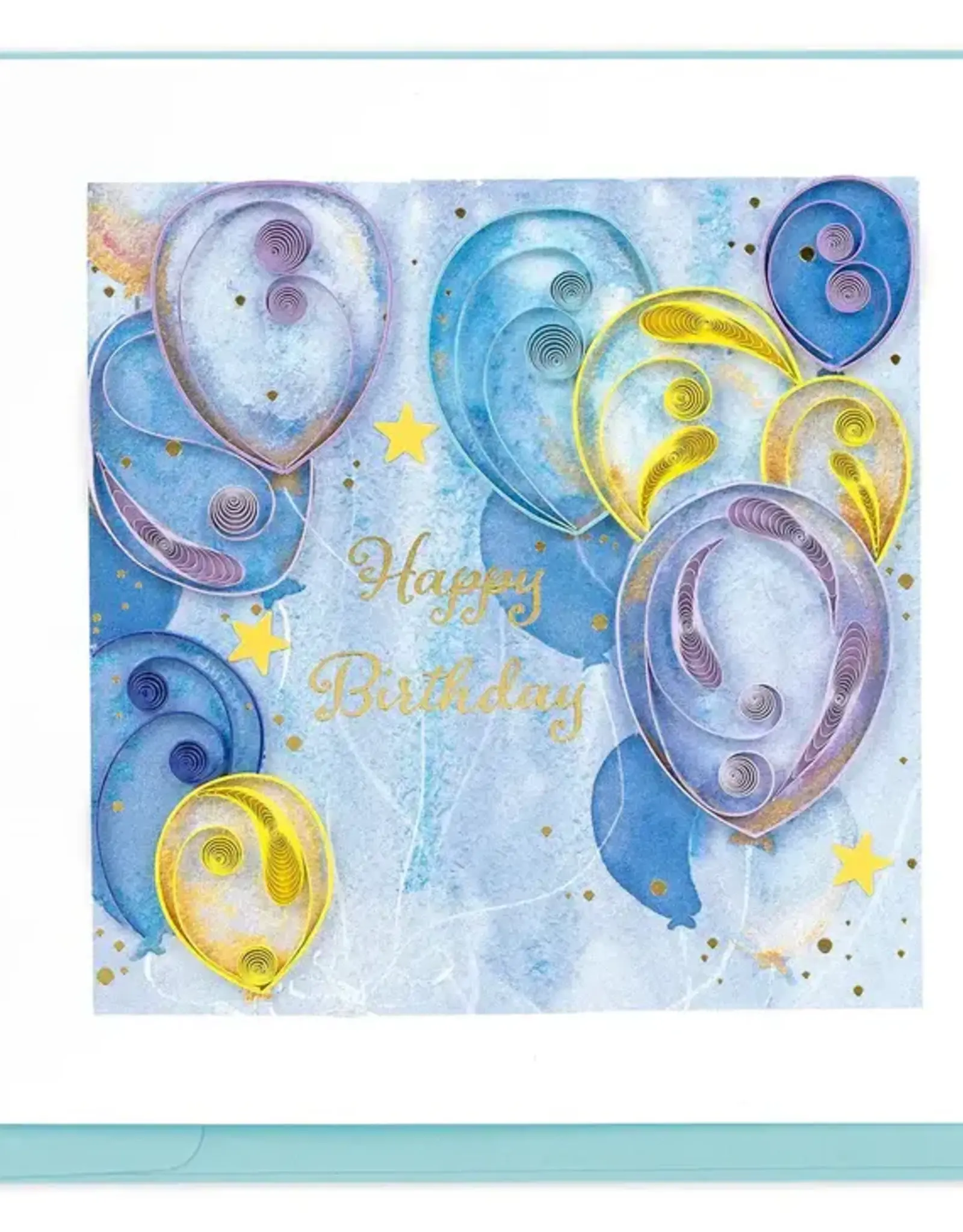 Vietnam Quilling Card Happy Birthday Balloons and Stars - Vietnam