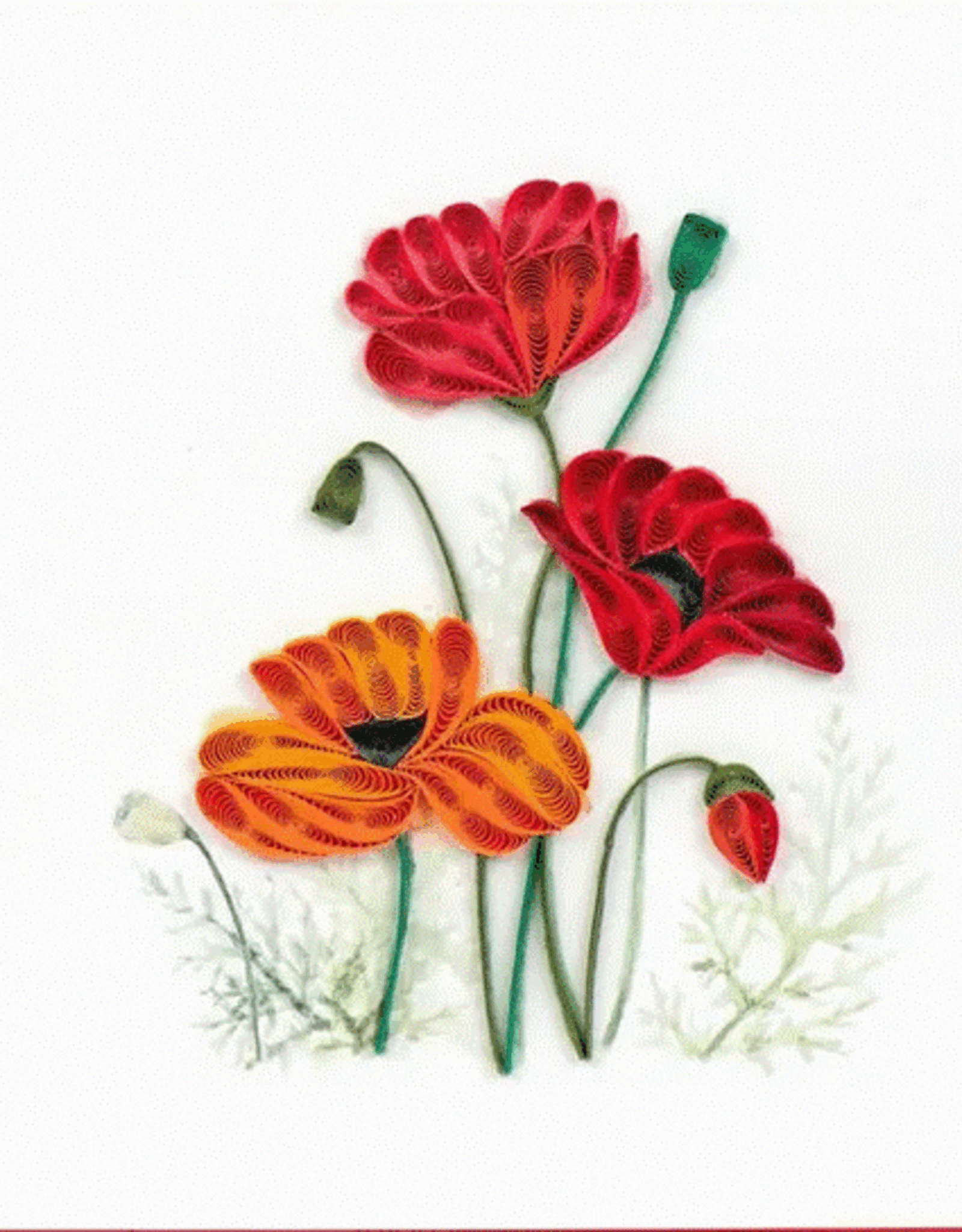 Vietnam Quilling Card Poppies - Vietnam