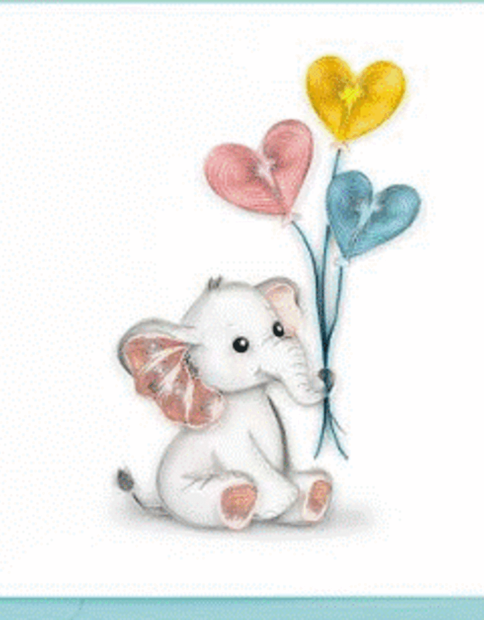 Vietnam Quilling Card Baby Elephant Congrats - Vietnam