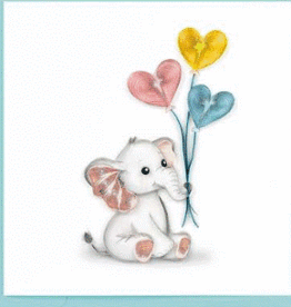 Vietnam Quilling Card Baby Elephant Congrats - Vietnam