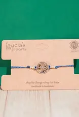 Guatemala Bracelet Tree of Life Charm Earth Navy - Gautemala