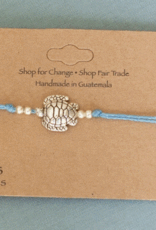 Guatemala Bracelet Turtle String Charm Pastel Teal - Gautemala