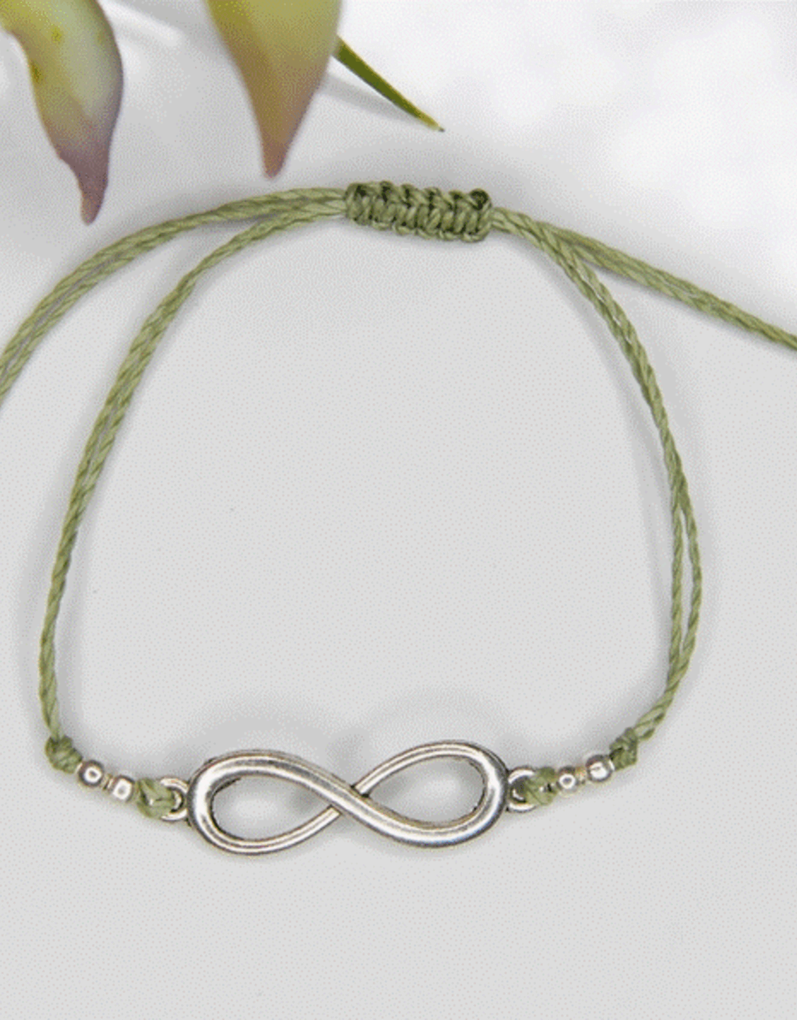 Guatemala Bracelet Infinity Charm String Earth Green - Gautemala