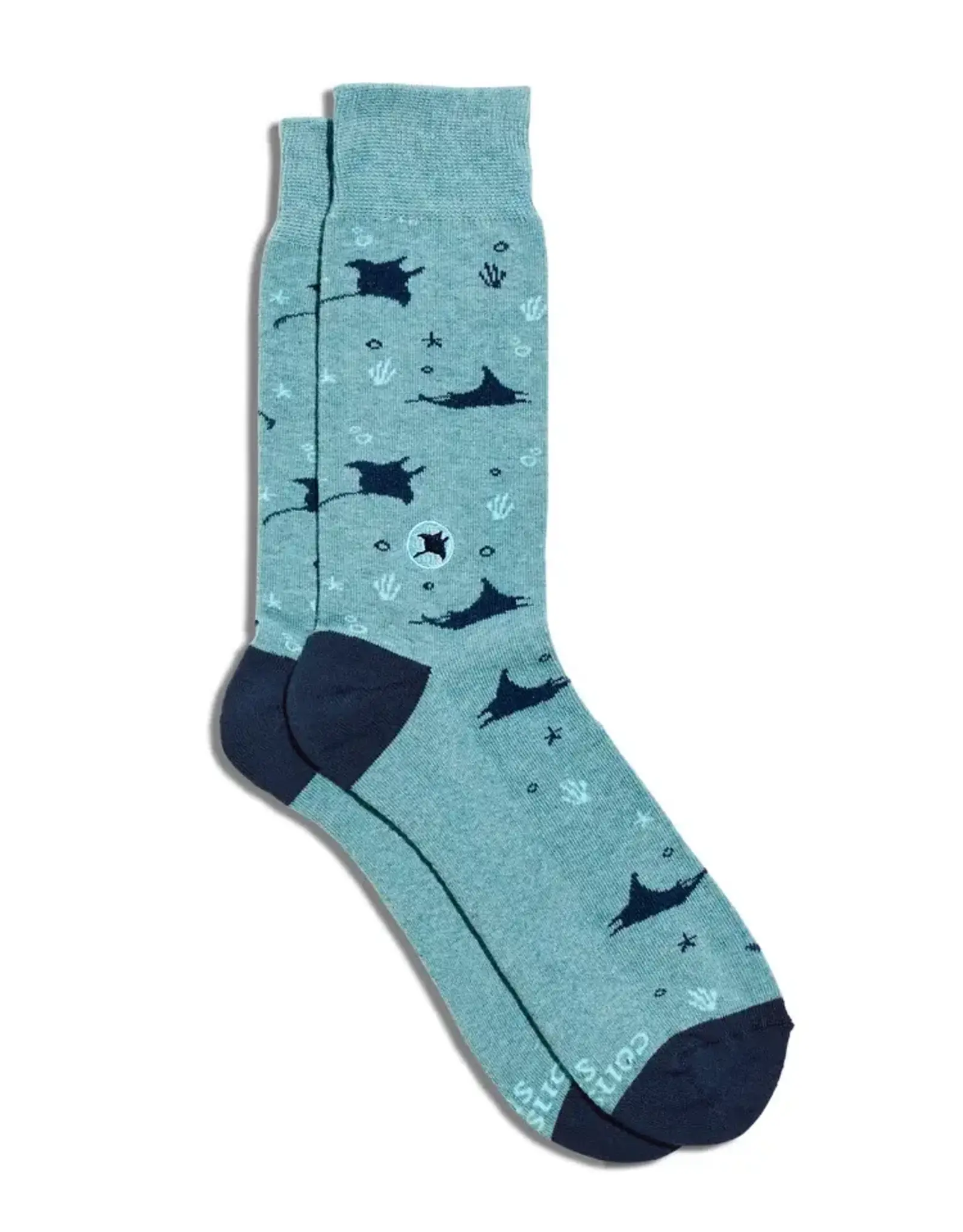 India Socks That Protect Manta Rays Light Green M - India