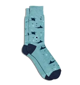 India Socks That Protect Manta Rays Light Green M - India