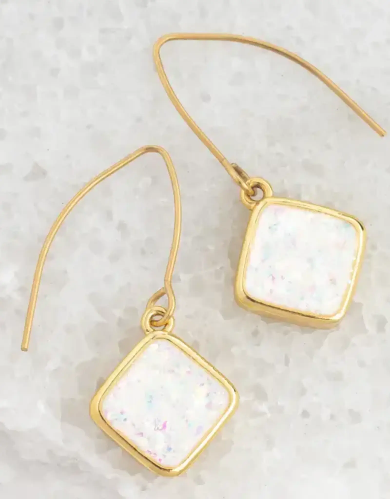 China Earrings Clare Opal 14K Gold Plate  - China