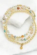 China Bracelet Light We Carry Set 14K Gold Plated with Agate - China