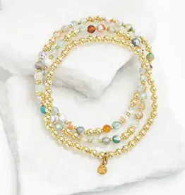 China Bracelet Light We Carry Set 14K Gold Plated with Agate - China