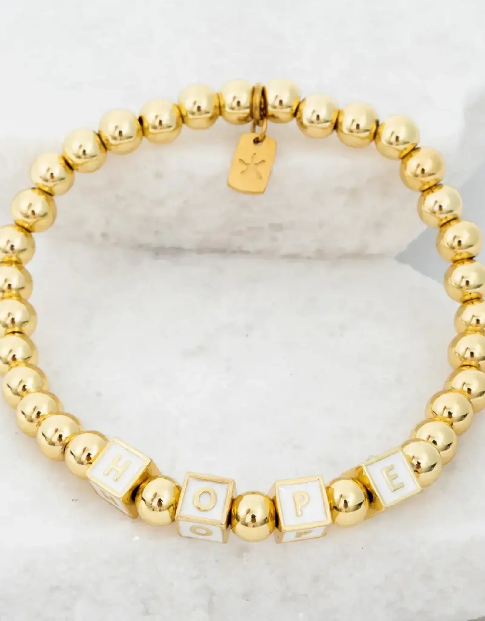 China Bracelet Give Hope Wear Hope Beaded 14 K Gold Plated - China