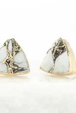 China Earrings Haven Stud Triangle White Turquoise - China