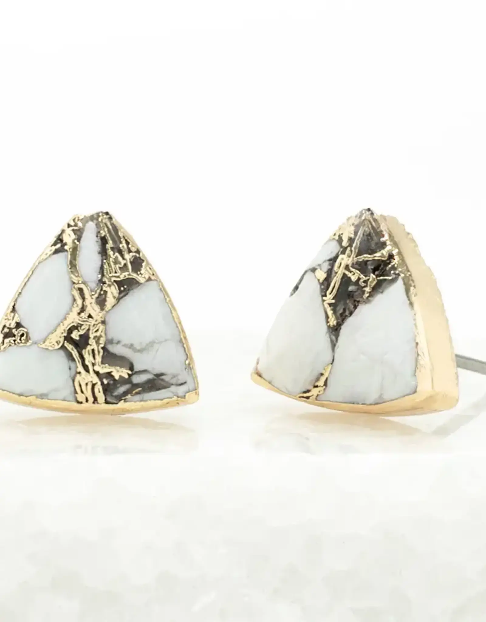 China Earrings Haven Stud Triangle White Turquoise - China