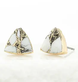 China Earrings Haven Stud Triangle White Turquoise - China