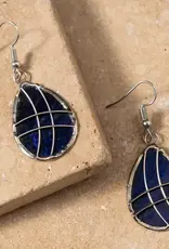 Philippines Earrings Habi Capiz Teardrop -Philippines
