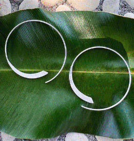 Indonesia Earrings Misty Moonlight Hoops Sterling Silver- Indonesia