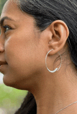 Indonesia Earrings Misty Moonlight Hoops Sterling Silver- Indonesia