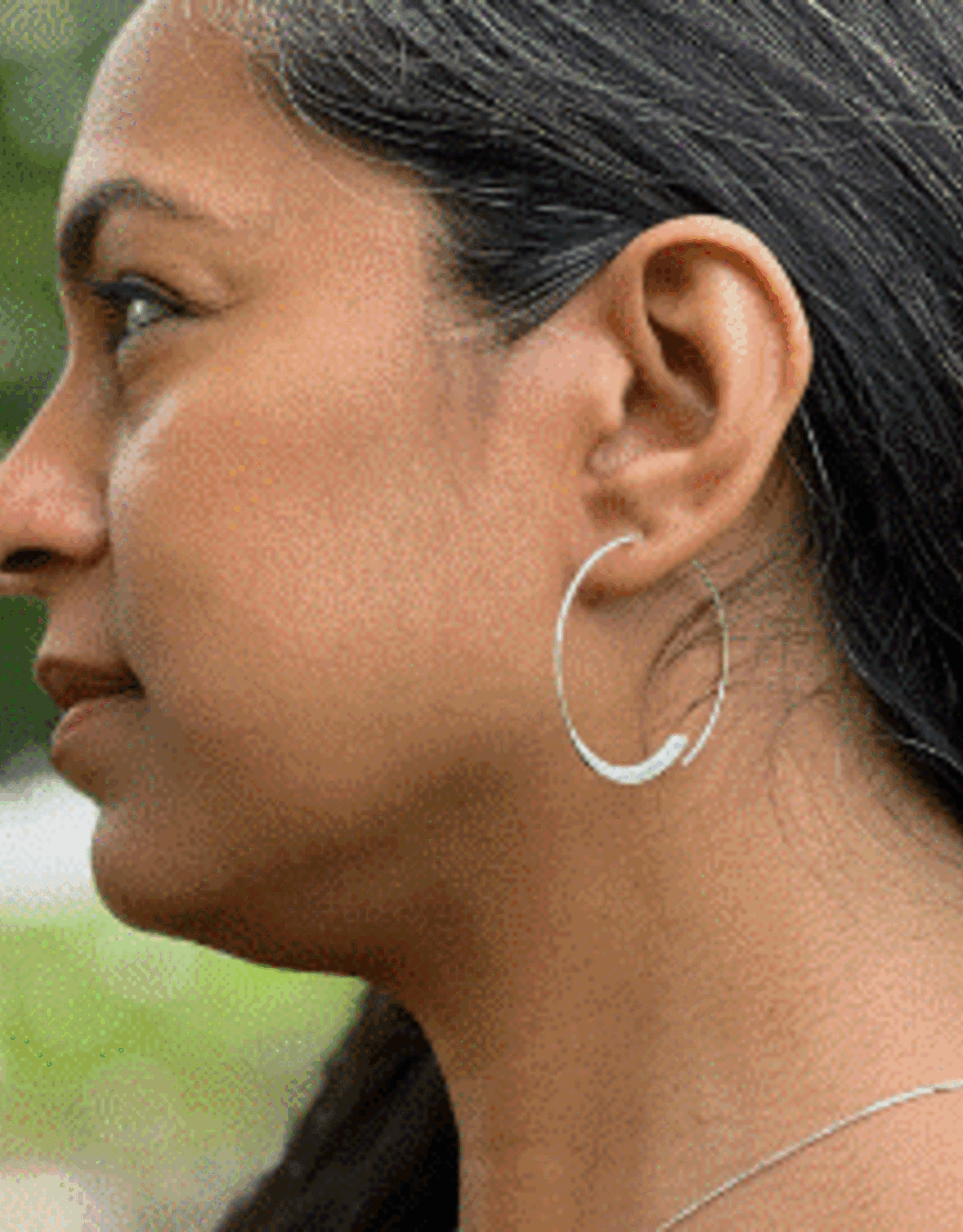 Indonesia Earrings Misty Moonlight Hoops Sterling Silver- Indonesia