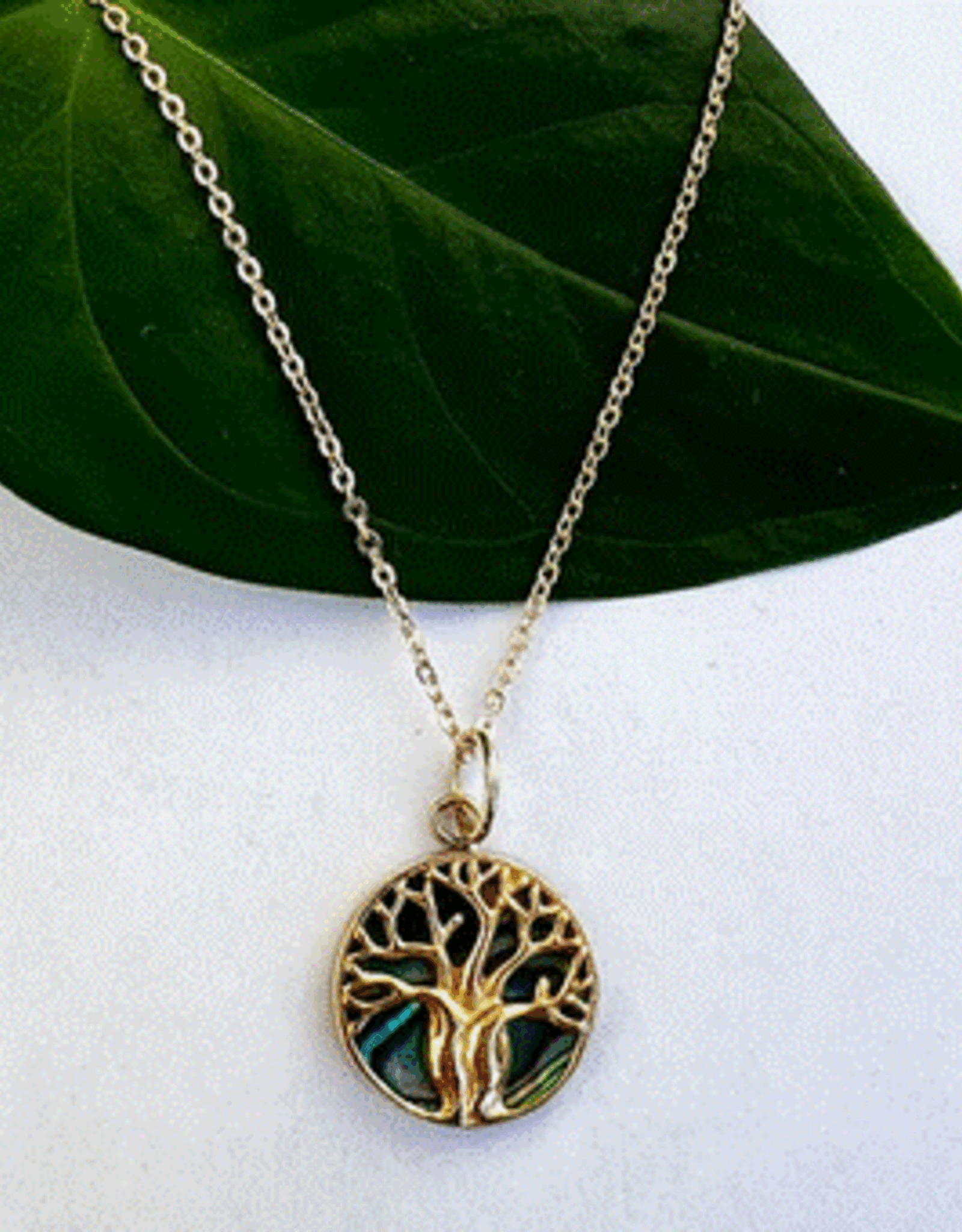 Indonesia Necklace  Abalone Tree of Life  Brass - Indonesia