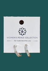 Indonesia Earrings Mother of Pearl Huggies Sterling Silver- Indonesia