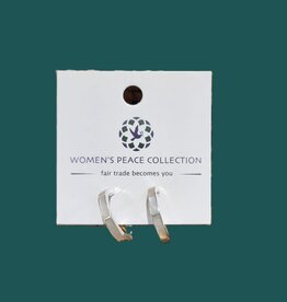 Indonesia Earrings Mother of Pearl Huggies Sterling Silver- Indonesia