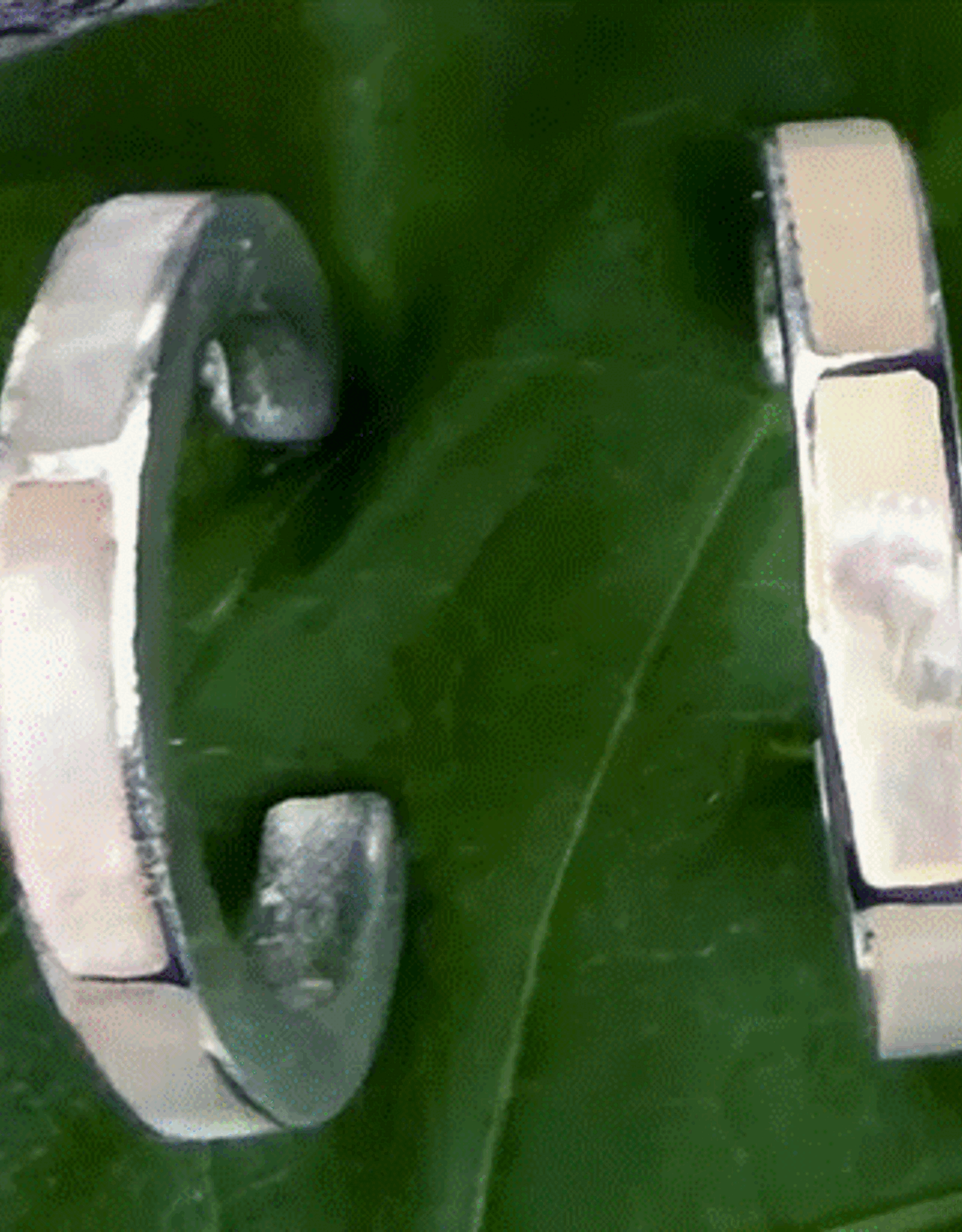 Indonesia Earrings Mother of Pearl Huggies Sterling Silver- Indonesia