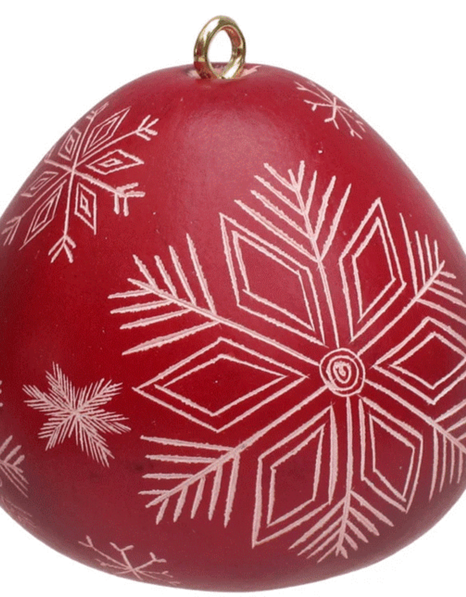 Peru Ornament Gourd Snowflake Red - Peru