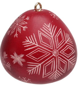 Peru Ornament Gourd Snowflake Red - Peru