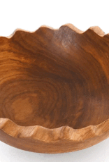 Kenya Bowl Ruffled Edge Olive Wood - Kenya