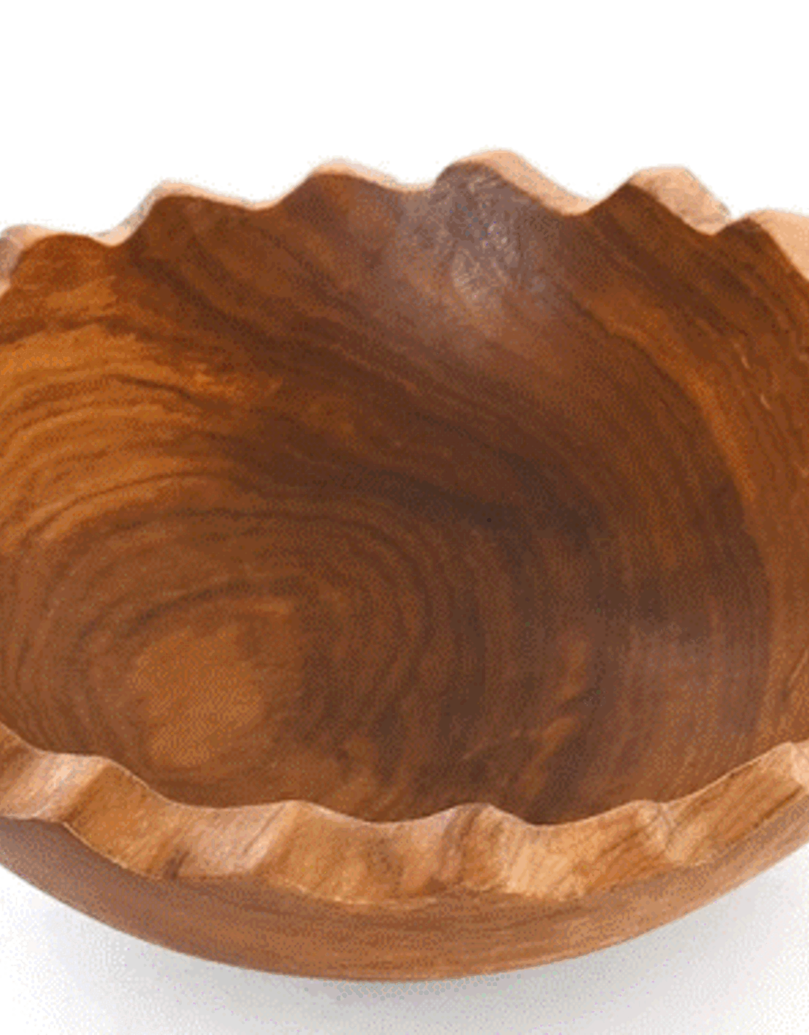 Kenya Bowl Ruffled Edge Olive Wood - Kenya