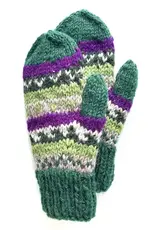 Nepal Mittens Lined Handknit Wool Multi Colour Design - Nepal