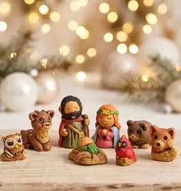 Peru Miniature Nativity Characato Ceramic  Set of 9- Peru