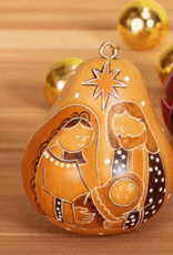 Peru Ornament Gourd Holy Family Gold - Peru