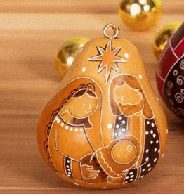 Peru Ornament Gourd Holy Family Gold - Peru