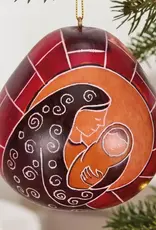 Peru Ornament Gourd Mother and Child Red - Peru